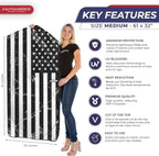 Autoamerics 1-Piece Windshield Sun Shade Grunge B&amp;W American Flag USA  - Foldable Car Front Window Sunshade for Most Sedans SUV Truck - Blocks Max UV Rays and Keeps Your Vehicle Cool - Medium