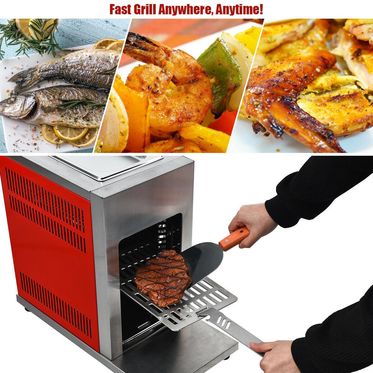 Propane Infrared Steak Grill BBQ  Steel Single Burner Vertical Cooking