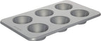 KitchenAid Nonstick Aluminized Steel Mega Muffin Pan, 6-Cup, Silver