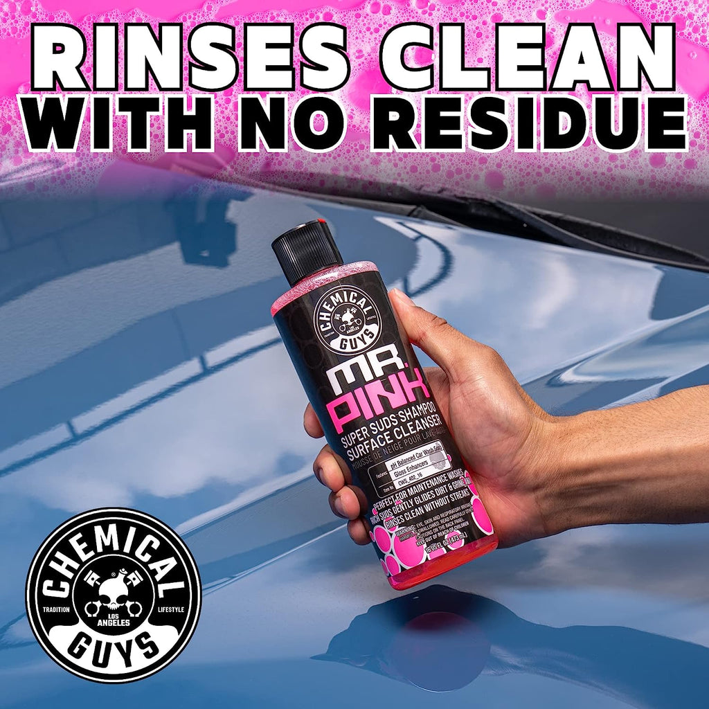 Chemical Guys CWS_402_64 Mr. Pink Foaming Car Wash Soap (Works with Foam Cannons, Foam Guns or Bucket Washes) Safe for Cars, Trucks, Motorcycles, RVs &amp; More, 64 fl oz, Candy Scent