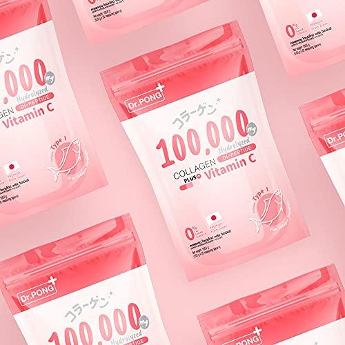 Collagen Dipeptide Plus Vitamin C From Japan No sugar Anti Aging Reduces Wrinkles EXPRESS DHL Dr.Pong 100,000 mg (Packs of 8) By Thaigiftshop [Get Free Tomato Facial Mask]