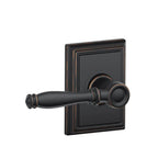 Birmingham Aged Bronze PassaHall/Closet Door Lever with Addison Trim
