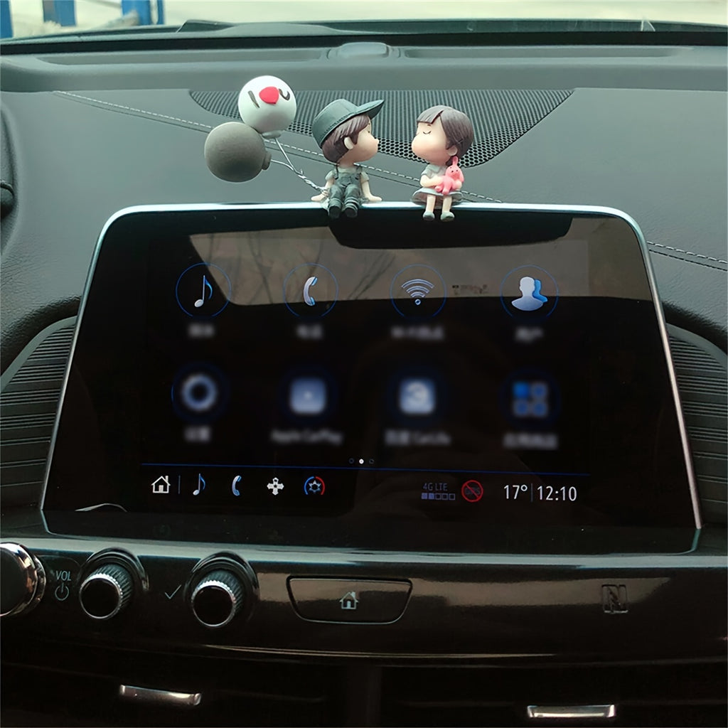 Cute Ornaments Couple Action Figurines Balloons Ornaments For Car Dashboard Decoration