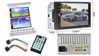 Car Audio System With This 7-inch Dual Spindle Universal LCD Touch Screen Stereo Radio Includes Rear View Camera USB/AUX/FM Remote Control MP4 Player