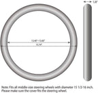 Elantrip Leather Steering Wheel Cover 15 1/2 to 16 inch Universal Large Grip Breathable for Car Truck SUV Jeep Anti Slip Black and Red