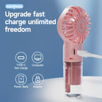 Portable Rechargeable Handheld Misting Fan - Battery Operated Mini Face Steamer for Travel &amp; Outdoors