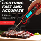 alpha grillers instant read meat thermometer for grill and cooking. best waterproof ultra fast thermometer with backlight & calibration. digital food probe for kitchen, outdoor grilling and bbq!