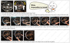 Valleycomfy Steering Wheel Covers Universal 15.75 inch - Genuine Leather, Breathable, Anti Slip &amp; Odor (Black with Blue Lines, L(15" 1/2-16"))