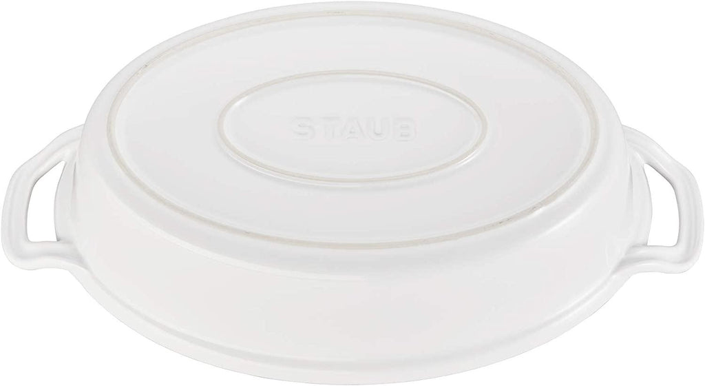 STAUB - 40508-685 Staub Ceramics Oval Covered Baking Dish, 14-inch, White