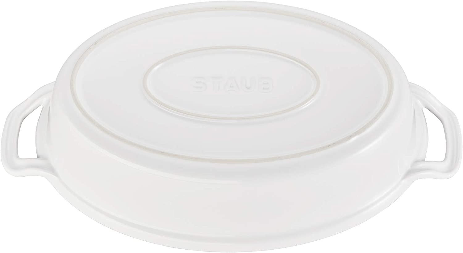STAUB - 40508-685 Staub Ceramics Oval Covered Baking Dish, 14-inch, White