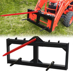 EBESTTECH 49 Inch Tractor Hay Spear Attachment 3000LBS Spike Skid Steer  Attach Bobcat Tractors with 1pc Red Hay Spear + 2pcs Black Stabilizer Spears Spike Fork Tine