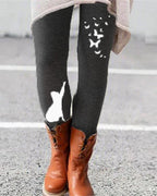 cartoon print leggings casual milk fabric pants