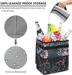 Vankor Car Trash Can for Cute, Bag Bin Hanging Waterproof Automotive Garbage Cans Leak Proof Vehicle Navy Floral
