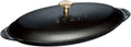 Staub Cast Iron 14.5-inch x 8-inch Covered Fish Pan - Matte Black, Made in France
