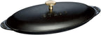 Staub Cast Iron 14.5-inch x 8-inch Covered Fish Pan - Matte Black, Made in France
