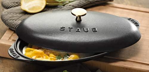 Staub Cast Iron 14.5-inch x 8-inch Covered Fish Pan - Matte Black, Made in France