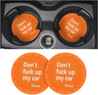 8sanlione 2 Pack Car Cup Holder Coasters, 2.75 Inch Non-Slip PVC Insert Cup Coaster, Anti-Scratch Auto Cup Mats for Women Men, Vehicle Interior Accessories for Car, SUV, Truck (D Orange/2PCS)
