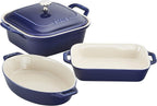 STAUB Ceramics Baking Dish Set, 4 pc, Dark Blue