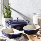 STAUB Ceramics Baking Dish Set, 4 pc, Dark Blue