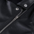 leather biker cropped jacket