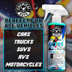 Chemical Guys CWS_402_64A Car Wash, Dry &amp; Shine Bundle - Mr. Pink Foaming Car Wash Soap, 64 oz (Half Gallon) + After Wash Gloss Boosting Drying Aid (16 oz) (2 Items) Works on Cars, Trucks, SUVs