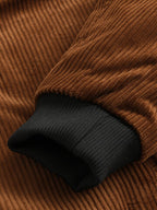 mens winter corduroy 100% cotton plus velvet warm zipper casual solid jacket
