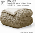 Bare Home Shaggy Fleece Duvet Cover King/Cal King Size - Plush Duvet Cover - Super Soft &amp; Luxury - Hidden Zipper Closure - All Season Bedding Duvet Cover (King/Cal King, Sand)