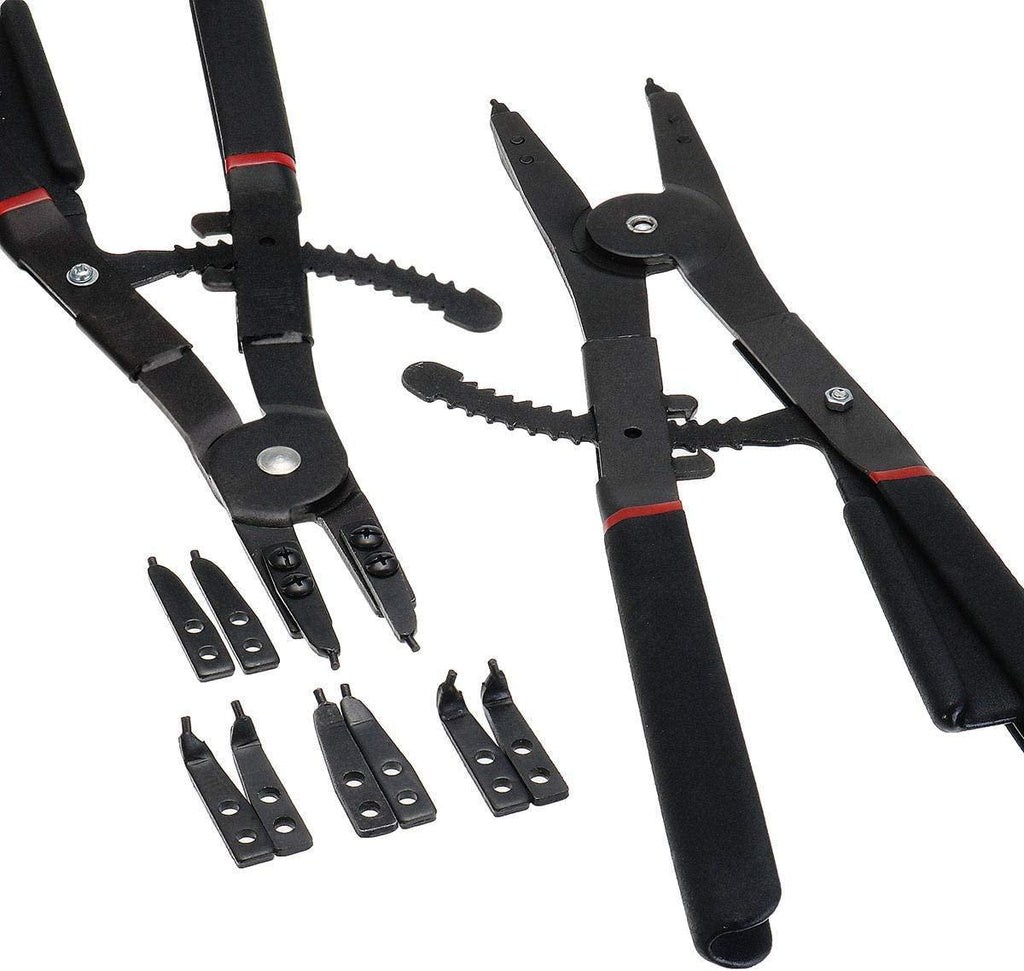 SH-CHEN Pilers, 2Pcs 16 inch Set Retaining Ring Ratcheting with Tips LarCirclip Snap Ring Pliers Universal Hand Tools Industrial Hand Tools