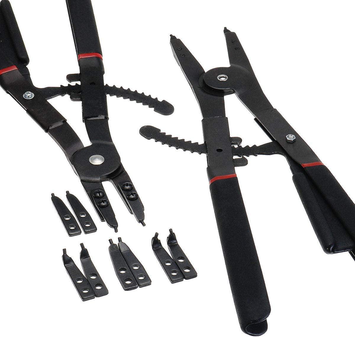 GUONING-L Tools 2Pcs 16 inch Set Retaining Ring Ratcheting with Tips LarCirclip Snap Ring Pliers Universal Hand Tools Wire Stripping