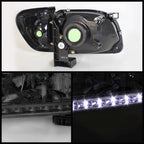 For 01-04 Toyota Tacoma TD 1pc DRL LED Crystal Headlights with  Trim Corner Lights (Smoke) TD-HD-ON-TT01-1PC-LED-CC-SM