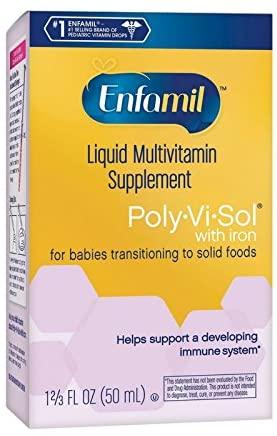 Enfamil Poly-Vi-Sol Multivitamin Supplement Drops with Iron 50 mL (Packs of 18)