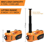 BEETRO 5 Ton Electric Hydraulic Jack, 4 in 1 Electric Car Jack with Electric Wrench and Tire Inflator Pump, 12V Floor Jack Electric Jack for Car SUV MPV Sedan, Lifting Ran6 to 17.7 inch