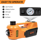 BEETRO 5 Ton Electric Hydraulic Jack, 4 in 1 Electric Car Jack with Electric Wrench and Tire Inflator Pump, 12V Floor Jack Electric Jack for Car SUV MPV Sedan, Lifting Ran6 to 17.7 inch