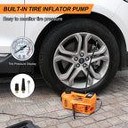BEETRO 5 Ton Electric Hydraulic Jack, 4 in 1 Electric Car Jack with Electric Wrench and Tire Inflator Pump, 12V Floor Jack Electric Jack for Car SUV MPV Sedan, Lifting Ran6 to 17.7 inch