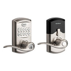 917 SmartCode Satin Nickel Electronic Single-Cylinder Tustin Door Lever Featuring SmartKey Security