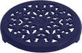 Staub Cast Iron 9-inch Round Lilly Trivet - Dark Blue, Made in France