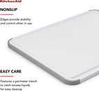 KitchenAid Classic Nonslip Plastic Cutting Board, 11x14-Inch, White