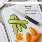 KitchenAid Classic Nonslip Plastic Cutting Board, 11x14-Inch, White