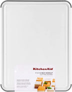 KitchenAid Classic Nonslip Plastic Cutting Board, 11x14-Inch, White