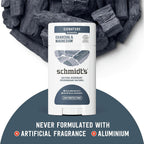 Schmidt's Aluminum Free Natural Deodorant for Women and Men, Charcoal and Magnesium with 24 Hour Odor Protection, Vegan, Cruelty Free, Fresh, 2.65 oz, Pack of 4