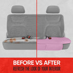 Motor Trend Seat Cover for Cars Trucks SUV, Faux Leather Rear Bench Pink Padded Car Seat Cover with Storage Pockets, Premium Interior Car Seat Cover