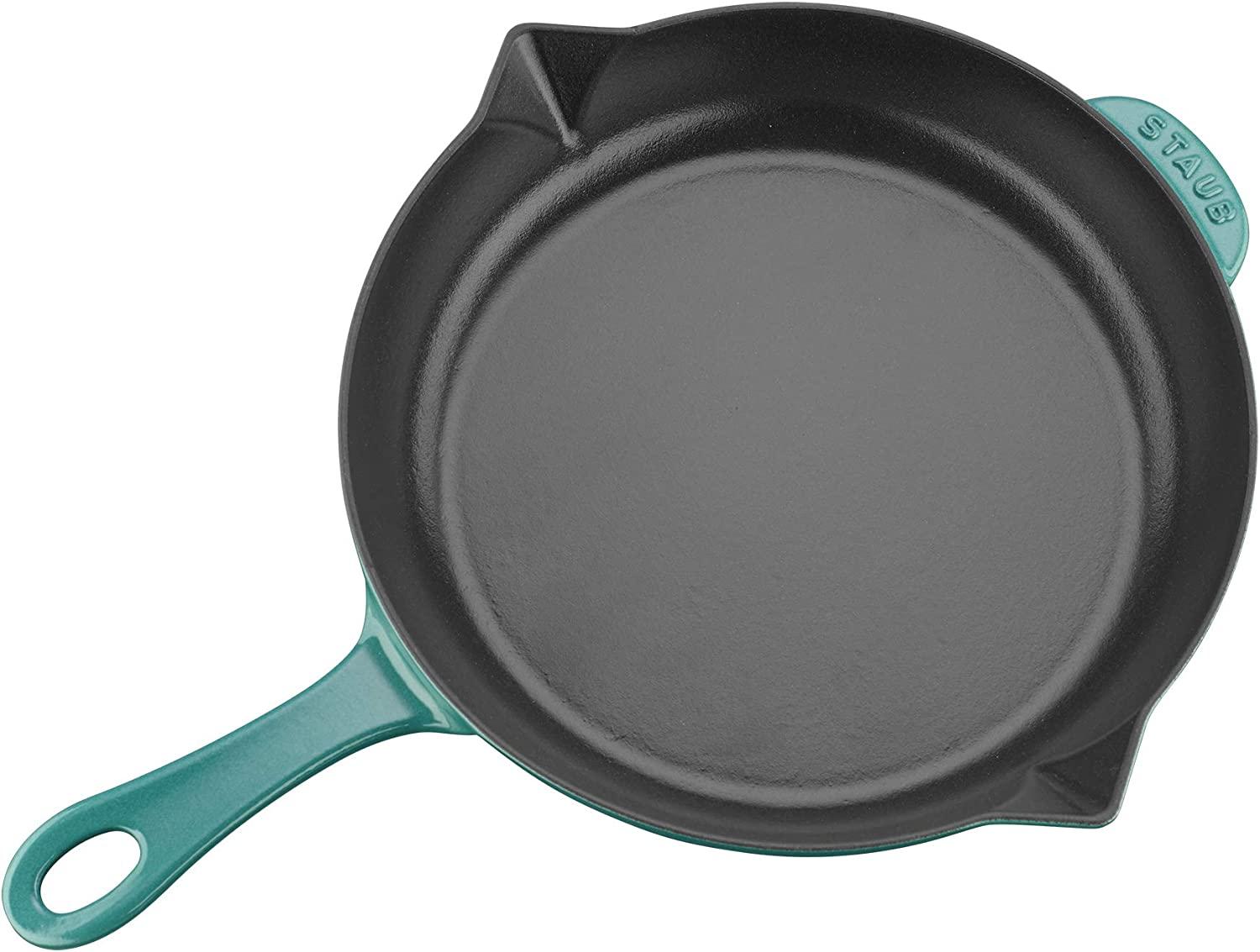 Staub Cast Iron 10-inch Fry Pan - Turquoise, Made in France