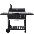 Charcoal Grill With 2 Side Tables In Black