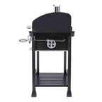 Charcoal Grill With 2 Side Tables In Black