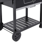 Charcoal Grill With 2 Side Tables In Black