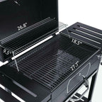Charcoal Grill With 2 Side Tables In Black