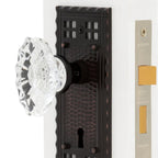 Craftsman Plate Interior Mortise Chateau Door Knob in Timeless Bronze
