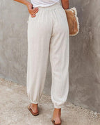 women‘s solid relaxed fit trouser