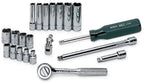 SK Professional Tools 4921 21-Piece 1/4 in. Drive 6-Point Standard, Deep Fractional Socket Set - Chrome Socket Set with Super Chrome Finish | Set of 21 Sockets Made in USA