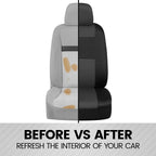 BDK PolyPro Car Seat Covers Full Set in Charcoal on Black – Front and Rear Split Bench Seat Covers for Cars, Easy to Install Car Seat Cover Set, Car Accessories for Auto Trucks Van SUV